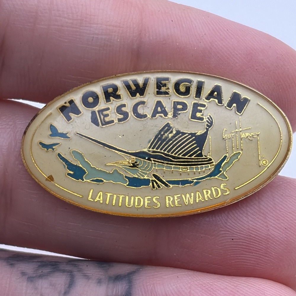 Norwegian Escape Latitudes Rewards Member Cruise Ship Cruising Lapel Hat Pin